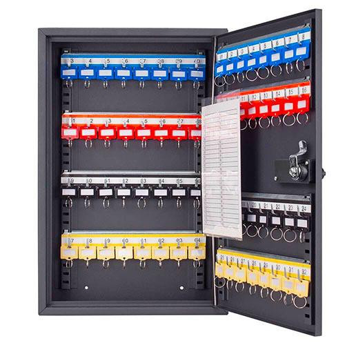 Barska Optics Key Cabinet with Key Lock 64 Keys, Black