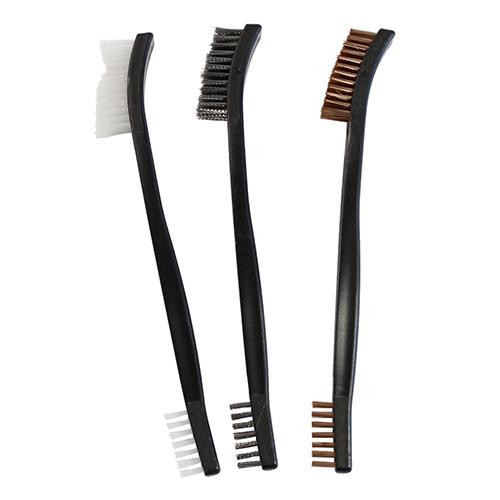 Birchwood Casey Utility Brushes, Nylon/Bronze/Stainless, Package of 3
