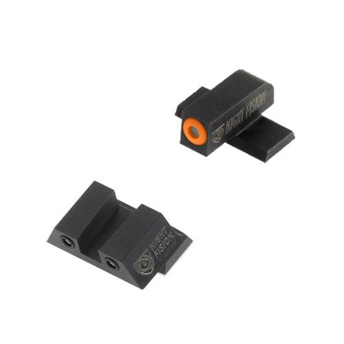 Night Fision Perfect Dot Night Sight Set, Springfield XD/XD(M)/XD Mod. 2 Front, Square Rear, Orange Front with Grn Tritium, Black Rear with Grn Tritium