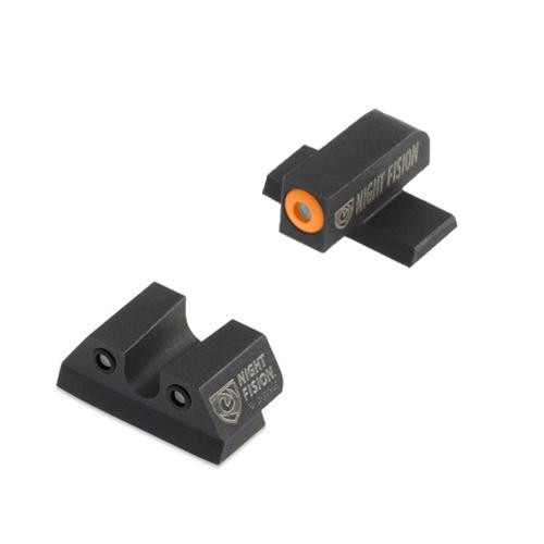 Night Fision Perfect Dot Night Sight Set, Sig Sauer .40 S&W & .45 ACP Caliber P-Series Front, U Rear, Orange Front with Green Tritium, Black Rear with Green Tritium