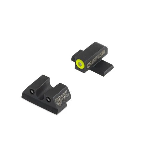 Night Fision Perfect Dot Night Sight Set, Sig Sauer .40 S&W & .45 ACP Caliber P-Series Front, U Rear, Yellow Front with Green Tritium, Black Rear with Green Tritium