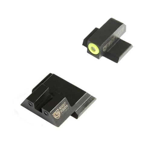 Night Fision Perfect Dot Night Sight Set, Smith & Wesson M&P/M&P M2.0/SD9 VE/SD40 VE Mo Front, Square Rear, Yellow Front with Grn Tritium, Black Rear with Grn Tritium