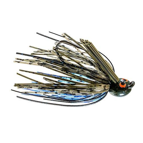 Z-man Crosseyez Flipping Jig Size 4/0 Hook, 3/8 oz, Bruised Green Pumpkin, Package of 1