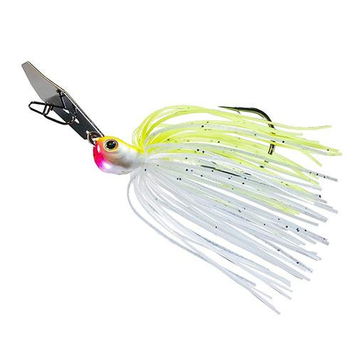 Z-man Chatterbait Jack Hammer Lure 5/0 Hook Size, 3/8 oz, Chartreuse/White, Package of 1