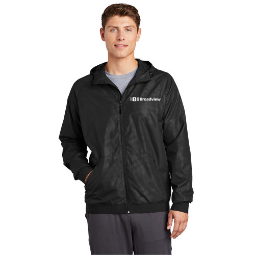 Sport-Tek® Embossed Hooded Wind Jacket