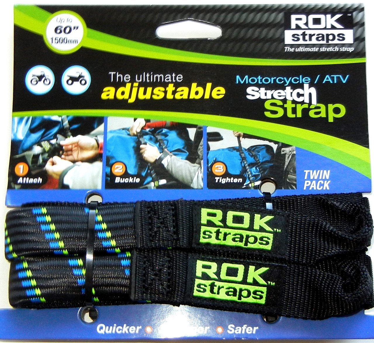 ROK Straps Motorcycle Adjustable Strap 60 x 1 inch Moto Plaid