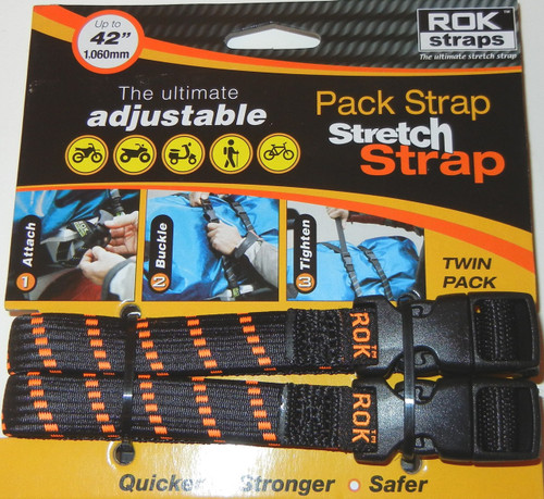 ROK Straps Adjustable Pack Strap 42 x 5/8 inch Black / Orange