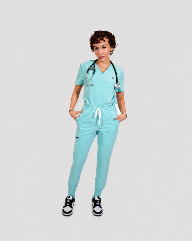 Teal V-Neck Scrub Tops