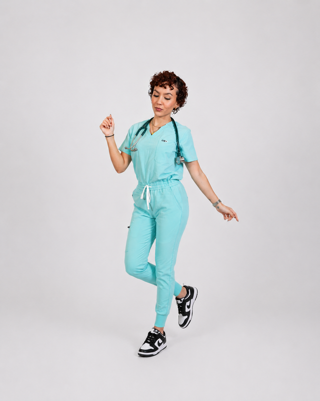 Teal V-Neck Scrub Tops