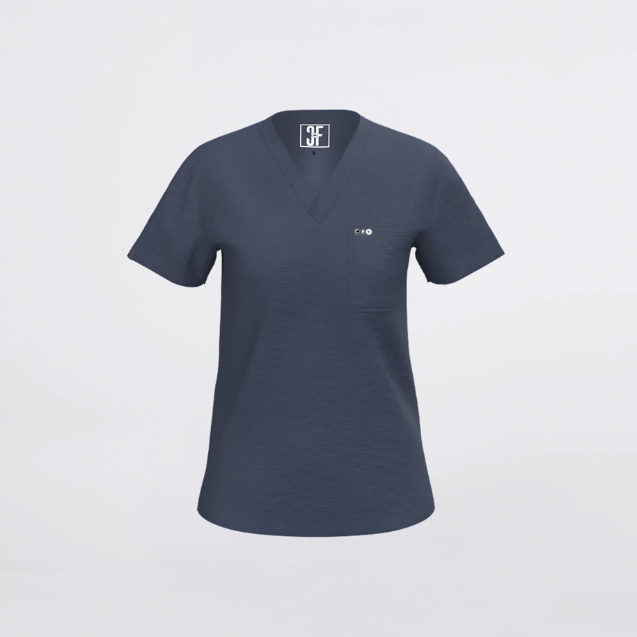 Cerulean V-Neck Scrub Tops