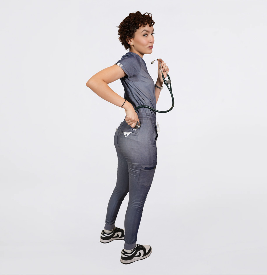 Cerulean V-Neck Scrub Tops