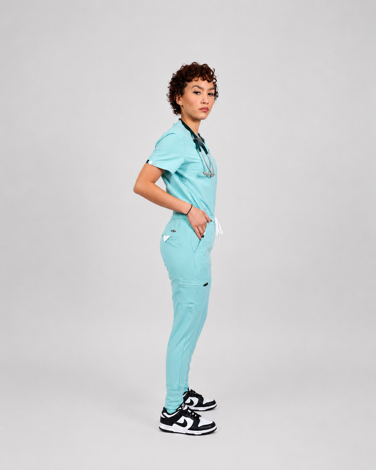 Teal V-Neck Scrub Tops