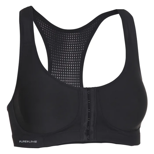 Pure Lime High Impact Compression Sports Bra Black