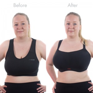 Before and after sports bra image