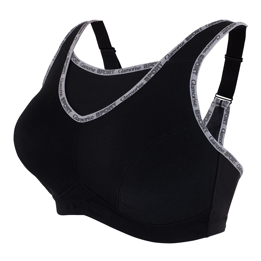 Glamorise No-Bounce Camisole Elite Wire-free Sports Bra - Fuchsia Prin -  Curvy Bras