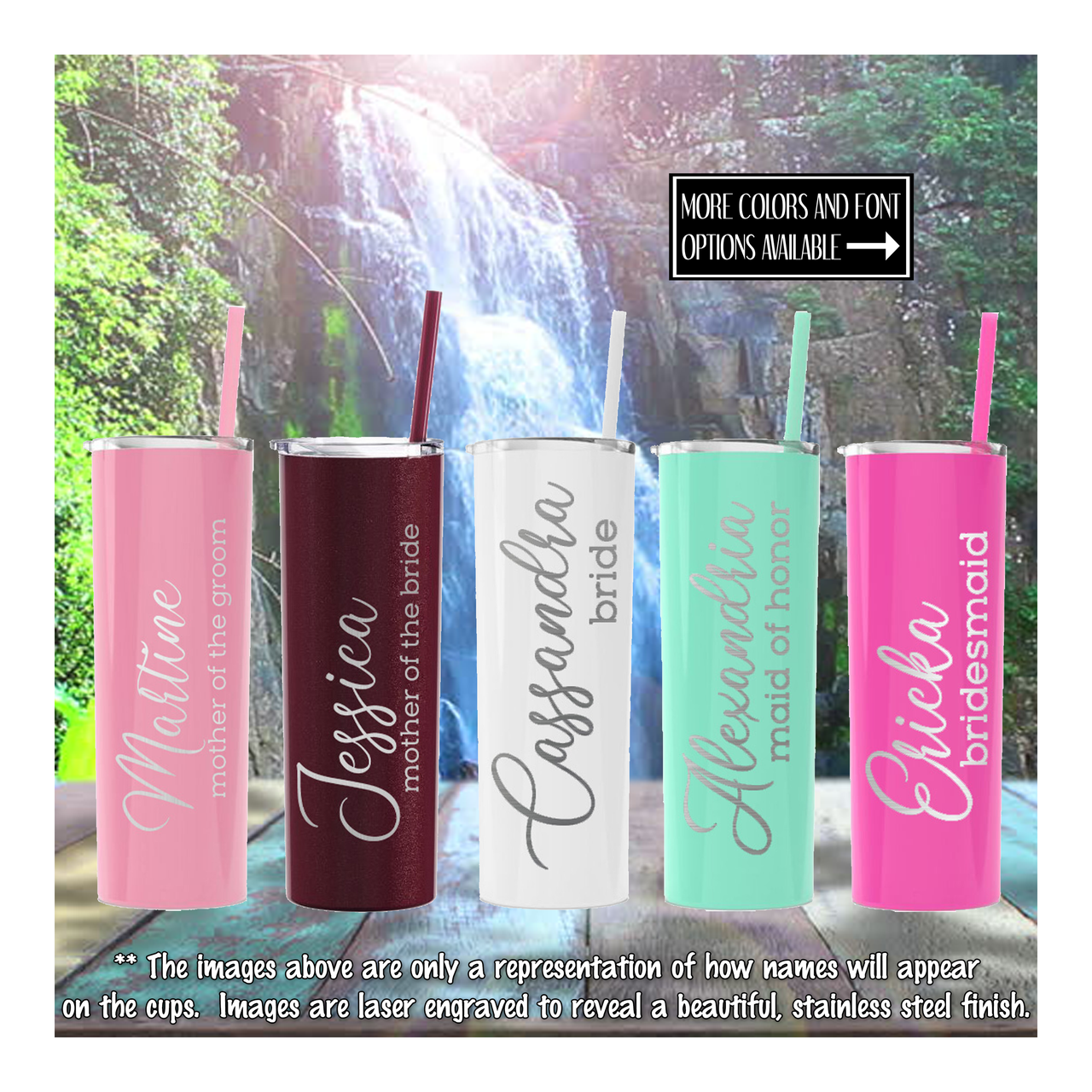 Personalized Tumbler with Name & Heart - Personalized Brides