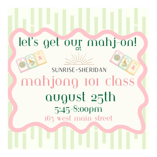 Mahjong 101 Class - Tuesday, August 25