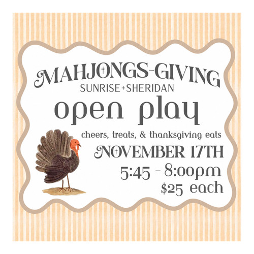 Mahjongs-Giving Open Play - Tuesday, November 17
