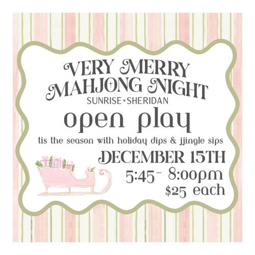 Very Merry Mahjong Open Play - Tuesday, December 15