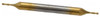 Atrax 2-Flute TiN Coated Centercutting Double End Mill, 1/32" Mill Dia., 1/8" Shank Dia., 3/32" LOC - 45-284-7