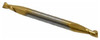 Atrax 2-Flute TiN Coated Centercutting Double End Mill, 3/32" Mill Dia., 1/8" Shank Dia., 3/16" LOC - 45-287-0