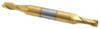 Atrax 2-Flute TiN Coated Centercutting Double End Mill, 1/4" Mill Dia., 3/8" Shank Dia., 5/8" LOC - 45-296-1