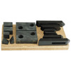 TE-CO 13 Piece Fixturing Step Block & Clamp Set #21005 with 1-1/2" Step Block, 5/8 Stud Thread, Includes 6 Serrated End Clamps, 6 Step Blocks, Holder - 98-095-3