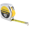 Stanley Tape Measure 33-212, 12 ft. Long, 1/2" Width, Yellow Blade, Inch Graduation, Silver Case - 30-860-1