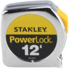 Stanley Tape Measure 33-212, 12 ft. Long, 1/2" Width, Yellow Blade, Inch Graduation, Silver Case - 30-860-1
