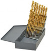Hertel Jobber Length Drill Set, 29 Pieces, 1/16 - 1/2" x 64ths, HSS TiN Coated, 135° Drill Point, Heavy Duty - 49-165-4