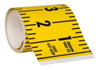 Mylar Adhesive Backed Rule, Horizontal, Right to Left, 1/4" Grad., 7.5 ft. Length, 3" Width, Yellow - 32-736-1
