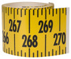 Mylar Adhesive Backed Rule, Horizontal, Left to Right, 1/4" Grad., 22.5 ft. Length, 3" Width, Yellow - 32-739-5
