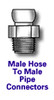 Cedarberg 1/4" System Connectors, 1/8" NPT bag of 50 Male Hose to Male Pipe - 8425-26