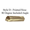 Precise Carbide Tipped Tool Bit, Style D - Pointed Nose 80° Angle, Grade C2, 1/2" Shank - D8-C2