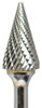 Grobet USA Carbide Cone, Pointed Bear Bur SM6, 5/8" x 1-1/8" with 1/4" shank - 32-753SY