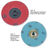 TRU-MAXX Aluminum Oxide Quick-Change Sanding Discs, Type R, 3" Diameter, 100 Grit, 100 Pack - 64-289-2