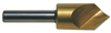 Rushmore USA Single Flute 82° Angle M42 8% Cobalt TiN Coated Countersink, 3/8" Size, 1/4" Shank Diameter, 2" Overall Length