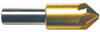 Rushmore USA 6 Flute 82° Angle M42 8% Cobalt TiN Coated Countersink, 3/4" Size, 1/2" Shank Diameter, 2-3/4" Overall Length
