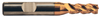 Precise Trijet-45 3 Flute M42 8% Cobalt Metric TiN Coated Roughing Single End Mill, 10mm Shank, Length of Cut 19mm, 69mm OAL