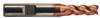 Precise Trijet-45 3 Flute M42 8% Cobalt Metric TiCN Coated Roughing Single End Mill, 10mm Shank, Length of Cut 19mm, 69mm OAL
