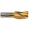 Precise 3 Flute TiN Coated M42 8% Cobalt Roughing & Finishing Single End Mill, 1-1/2" Size, 1-1/4" Shank Diameter, 4" Length of Cut, 6-1/2" Overall Length