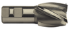 Precise 6 Flute 40mm Size M42 8% Cobalt Metric Center Cutting Single End Mill, 1-1/4" Shank Dia., Length of Cut 2"