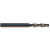 Rushmore USA 2 Flute Micrograin Solid Carbide Uncoated Ball Nose Single End Mill, 1/8" Size & Shank Diameter, 1/2" Length of Cut, 1-1/2" Overall Length