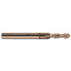 Rushmore USA 2 Flute Micrograin Solid Carbide TiCN Coated Ball Nose Single End Mill, 3/8" Size & Shank Diameter, 1" Length of Cut, 2-1/2" Overall Length