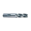 Niagara Cutter 4 Flute M42 8% Cobalt Coarse Round Tooth Roughing Single End Mill, 1/4" Size, 3/8" Shank Diameter, 5/8" Length of Cut, 2-7/16" Overall Length