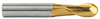 M.A. Ford 2 Flute Micrograin Solid Carbide TiN Coated Ball Nose Single End Mill, 1/4" Size & Shank Diameter, 3/4" Length of Cut, 2-1/2" Overall Length