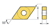 Korloy 55° Diamond, Indexable Carbide Turning / Boring Insert, DNMG432-HS PC9030