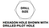 Hassay Savage HSS Inch Hexagon Push Broach, 5/16" Size - 12020