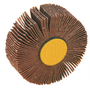 Precise Aluminum Oxide Abrasive Mounted Flap Wheel, 1" Diameter, 1" Face Width, 80 Grit