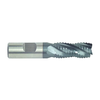 Precise TiCN Coated M42 8% Cobalt 4 Flute Coarse Round Tooth Roughing Single End Mill, 5/8" Size, 5/8" Shank Diameter, 1-5/8" Flute Length, 3-3/4" Overall Length
